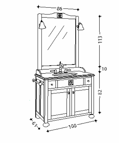 Italien Waschtisch Holz Mediterran Keramik Badmöbel NEU | eBay